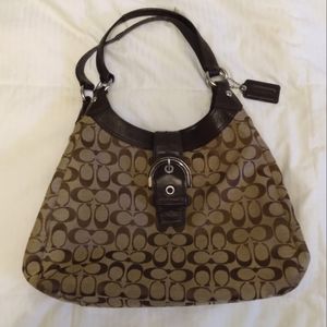 Coach Carryall Shoulder Handbag Brown Authentic Excellent Condition